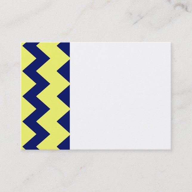 Navy Yellow Chevrons Business Card (Front)