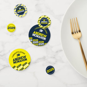 Navy & Yellow Class of ANY YEAR Personalized Party Confetti