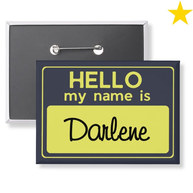 Navy Yellow Custom Name Hello My Name Is (Creator Uploaded)