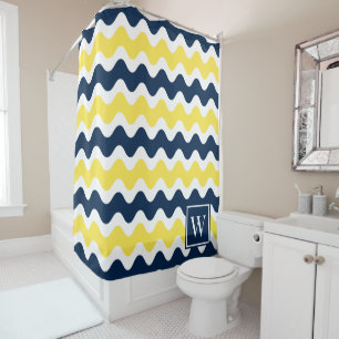 Navy & Yellow Preppy Ric Rac Stripe