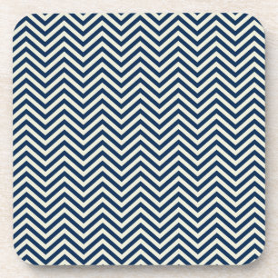 Navy Zig Zag Wave Pattern Coaster
