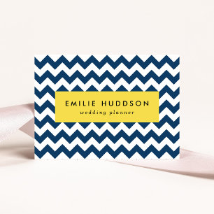 Navy Zigzag, Navy Chevron, Geometric Pattern Business Card