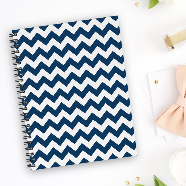 Navy Zigzag, Navy Chevron, Geometric Pattern Notebook (Creator Uploaded)