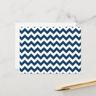 Navy Zigzag, Navy Chevron, Geometric Pattern Postcard