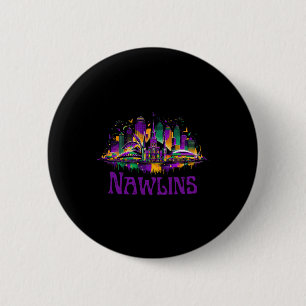 Nawlins New Orleans Cityscape Mardi-gras Souvenir  2 Inch Round Button