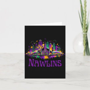 Nawlins New Orleans Cityscape Mardi-gras Souvenir  Card