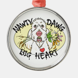 Nawty Dawg Big Heart Premium Round Ornament