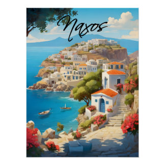 Naxos Greece Travel Poster