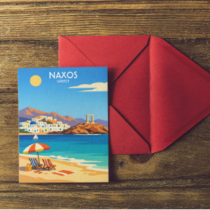 Naxos Greece Vintage Travel Art Postcard