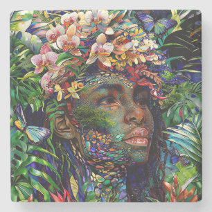 “Nayari” - Jungle Mirage - Women In Amazonia Stone Coaster