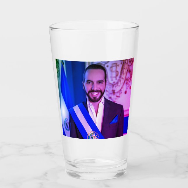 Nayib Bukele, President of El Salvadore Glass (Front)