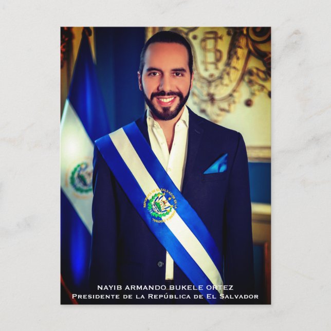 Nayib Bukele, President of El Salvadore Postcard (Front)