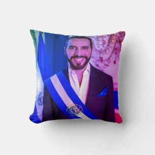 Nayib Bukele, President of El Salvadore Throw Pillow