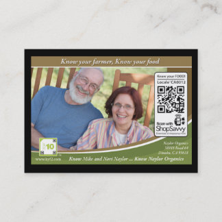 Naylor Organics Traceable Shelftalker Business Card