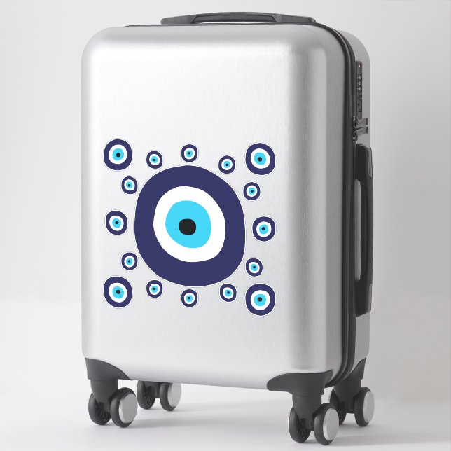 Nazar Evil Eye Circles Pattern Mediterranean Blue (Suitcase)