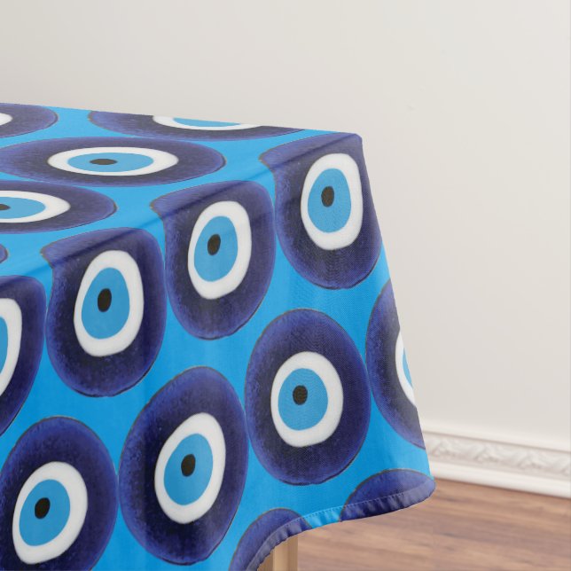 Nazar Evil Eye Protection Amulet Blue Bead Symbol  Tablecloth (In Situ)