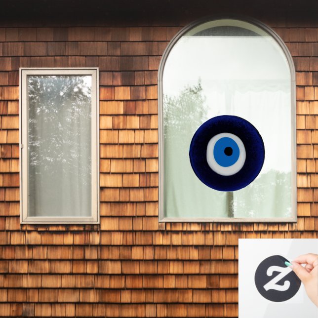 Nazar Evil Eye Protection Amulet Blue Bead Symbol  Window Cling (Home Window)