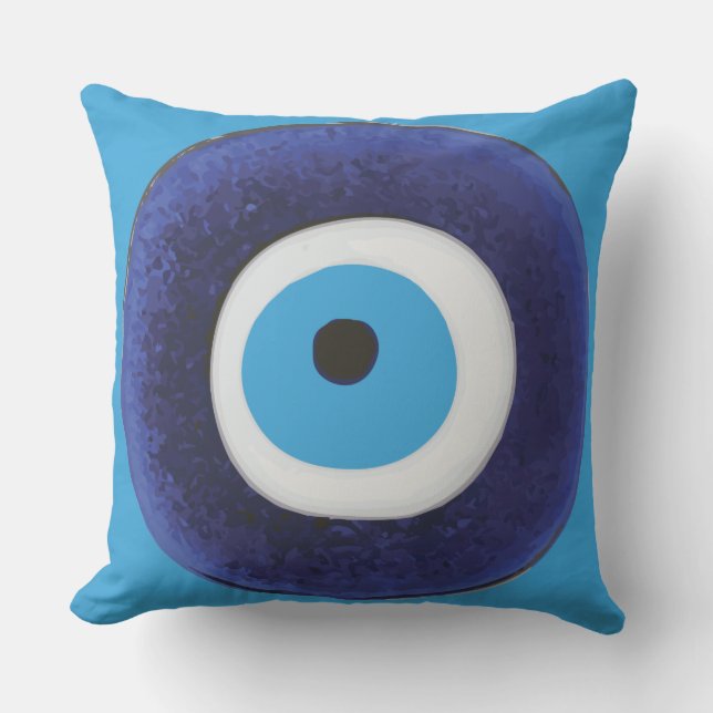 Nazar Evil Eye Protection Symbol Outdoor Pillow (Front)