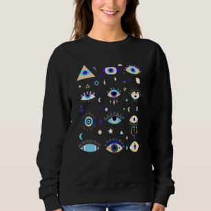 Nazar Greek Evil Eye Protection Good Luck Design Sweatshirt