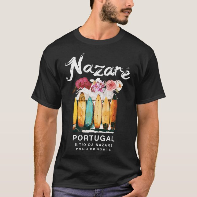Nazare Portugal Surfing  T-Shirt (Front)
