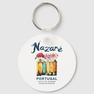 Nazare Portugal Surfing Vintage Keychain