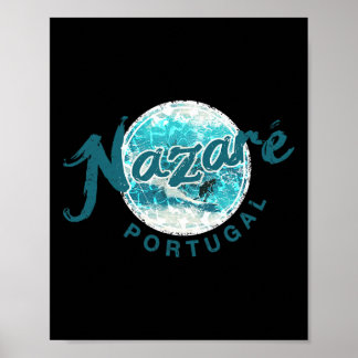 Nazare Portugal Vintage Surfing _3  Poster