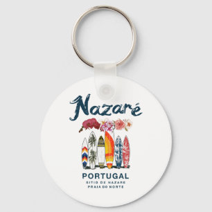 Nazare Portugal Vintage Surfing _4 Keychain