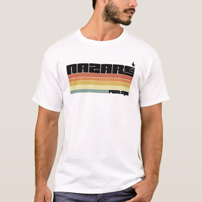 Nazare Surfing Beach Portugal  T-Shirt (Front)