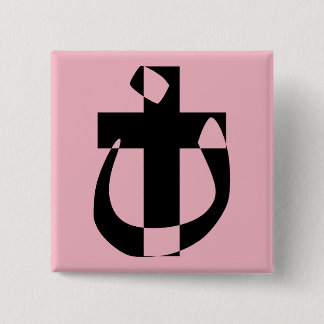 Nazarene Symbol Solidarity Christian Cross Button