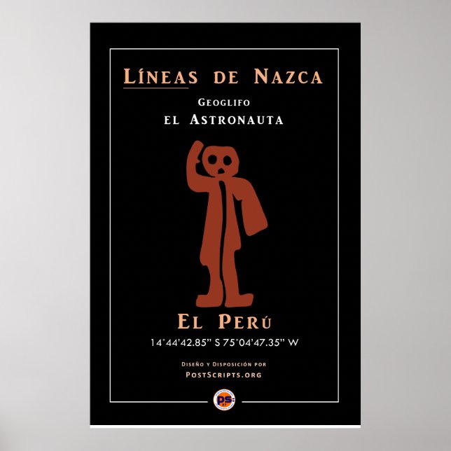 Nazca Geoglyphs-Astronaut Poster (Front)