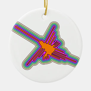 Nazca Hummingbird Peru Drawing Ceramic Ornament