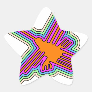 Nazca Hummingbird Peru Drawing Star Sticker