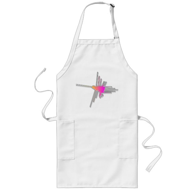 Nazca Lines Hummingbird Long Apron (Front)
