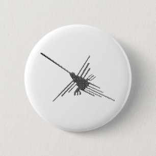 Nazca Lines Hummingbird Newsprint 2 Inch Round Button