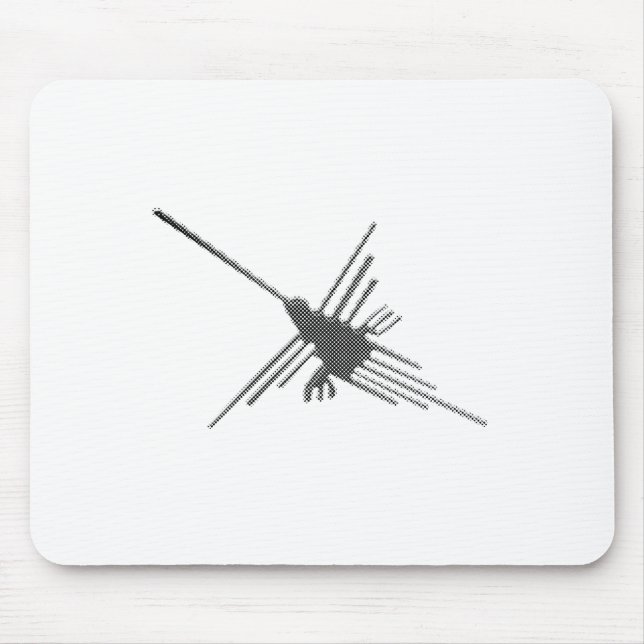 Nazca Lines Hummingbird Newsprint Mouse Pad (Front)