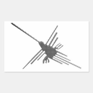 Nazca Lines Hummingbird Newsprint Sticker