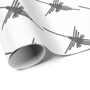 Nazca Lines Hummingbird Old Paper Print Style
