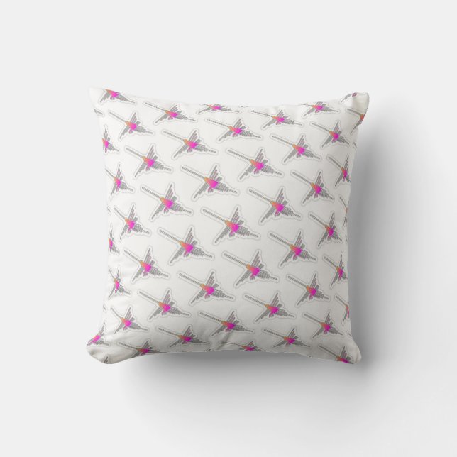 Nazca Lines Hummingbird - Seamless Pattern Throw Pillow (Front)