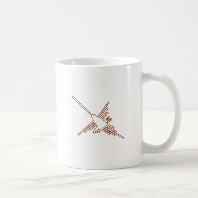 Nazca Lines Hummingbird Sketch Coffee Mug (Right)