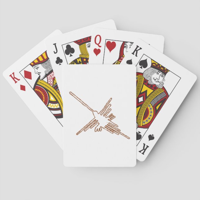 Nazca Lines Hummingbird Sketch Playing Cards (Back)