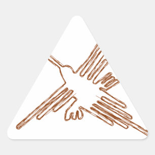Nazca Lines Hummingbird Sketch Triangle Sticker
