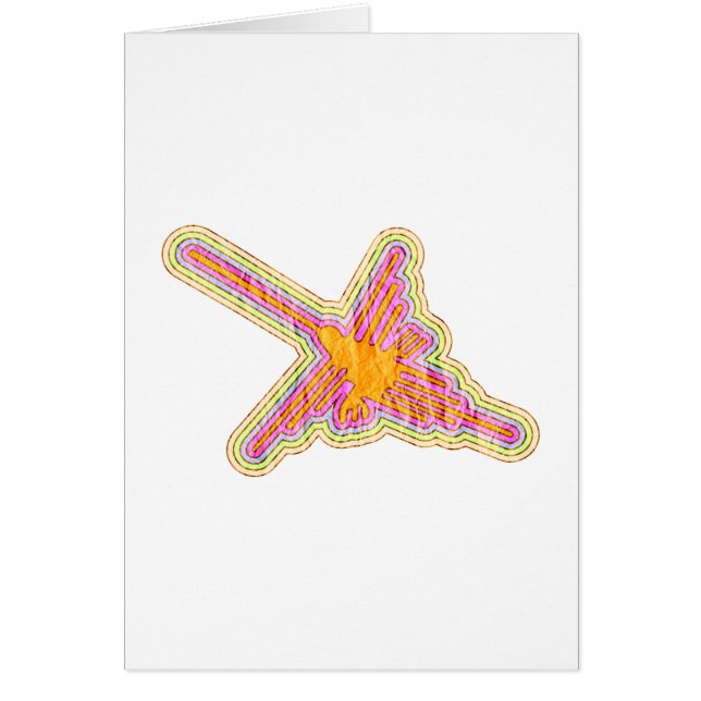 Nazca Lines Hummingbird With Wrinkled Paper Effect (Front)