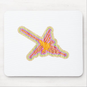 Nazca Lines Hummingbird With Wrinkled Paper Effect Mouse Pad