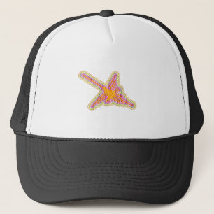 Nazca Lines Hummingbird With Wrinkled Paper Effect Trucker Hat