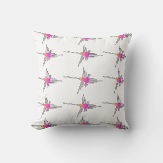 Nazca Lines Hummingbirds - Tiled Version Throw Pillow (Front)