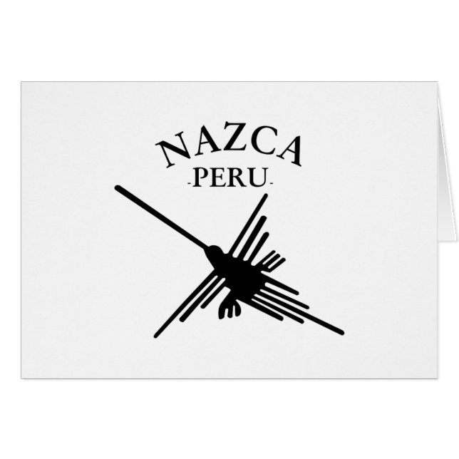 Nazca Pérou Colibri Avec Texte Courbé (Devant horizontal)