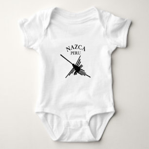 Nazca Peru Hummingbird With Curved Text Baby Bodysuit