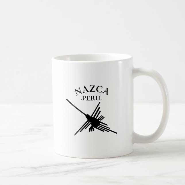 Nazca Peru Hummingbird With Curved Text Coffee Mug (Right)