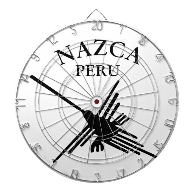 Nazca Peru Hummingbird With Curved Text Dartboard (Front)