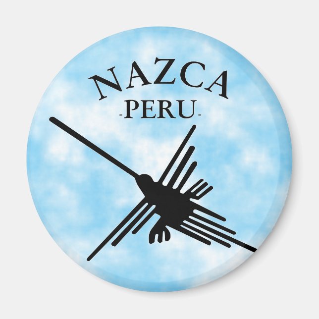 Nazca Peru Hummingbird With Curved Text Magnet (Front)